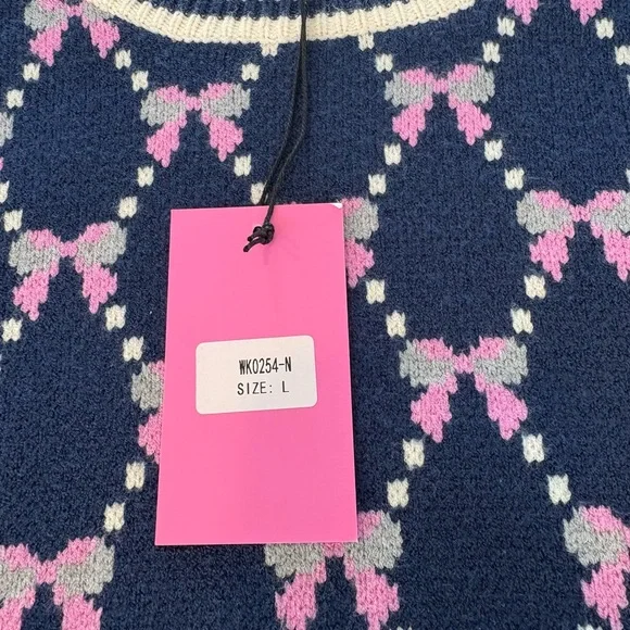 THML Navy and Pink Knit Top - Picture 5 of 5